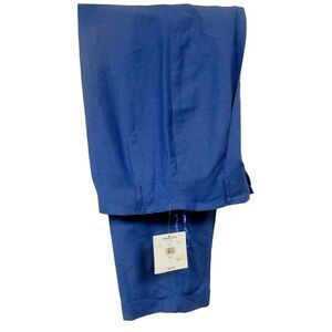 Embassy Row Sportswear Blue Linen Blend Fully Lined Pants Cuffed Hem Sz 8 NEW